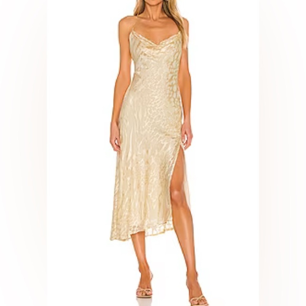 Revolve Gaia Dress in Cream Burnout Floral